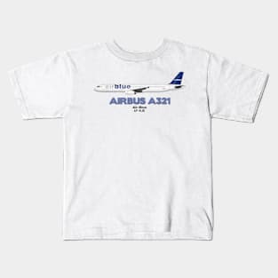 Airbus A321 - Air Blue Kids T-Shirt